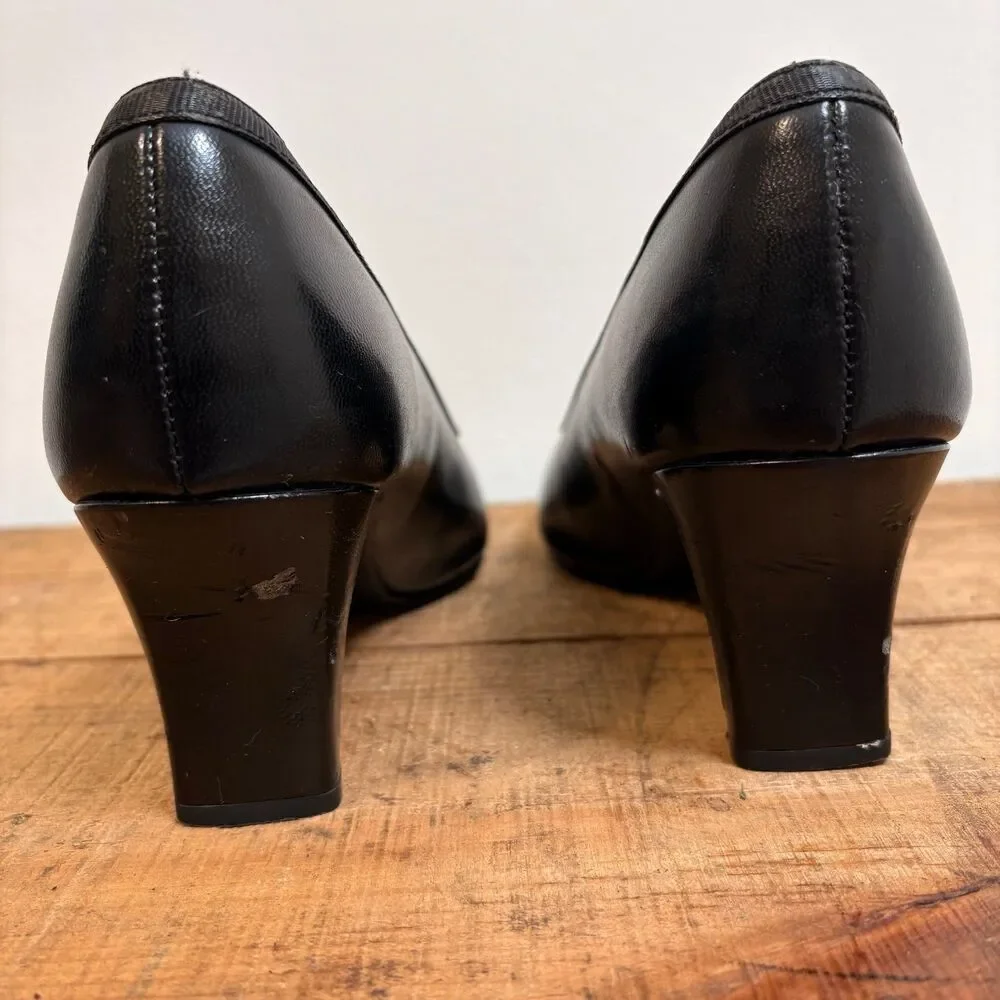 Hush Puppies Comfort Style Black Pump Heels Sz 9.5